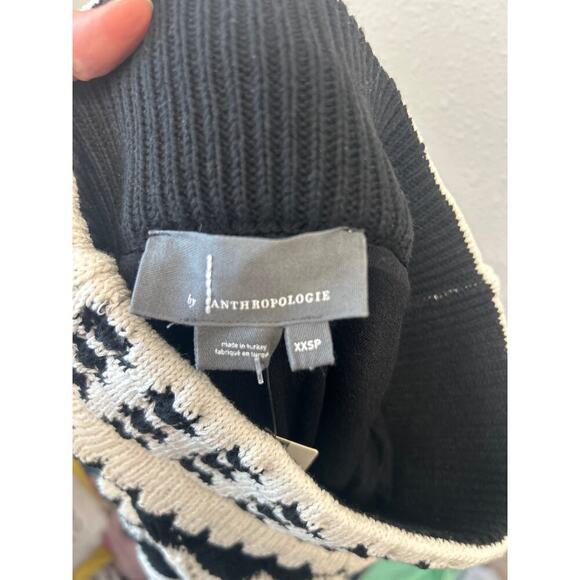 NWT Anthropologie Textured Knit Black White Midi Skirt size XXS Petite msrp $168 - Picture 10 of 14